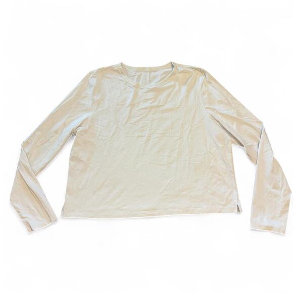 Lululemon Tops - Lululemon large ivory / cream long sleeve shirt great condition